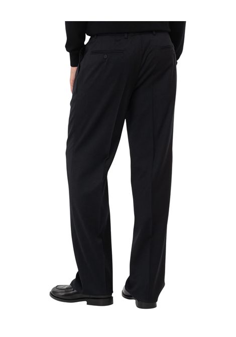 Relaxed fit double pleat trousers in black stretch wool MANUEL RITZ | Trousers | 3932P1003 25050099